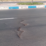 آسفالت تازه بلوار پارسه در صدرا دوباره دچار نشست شد