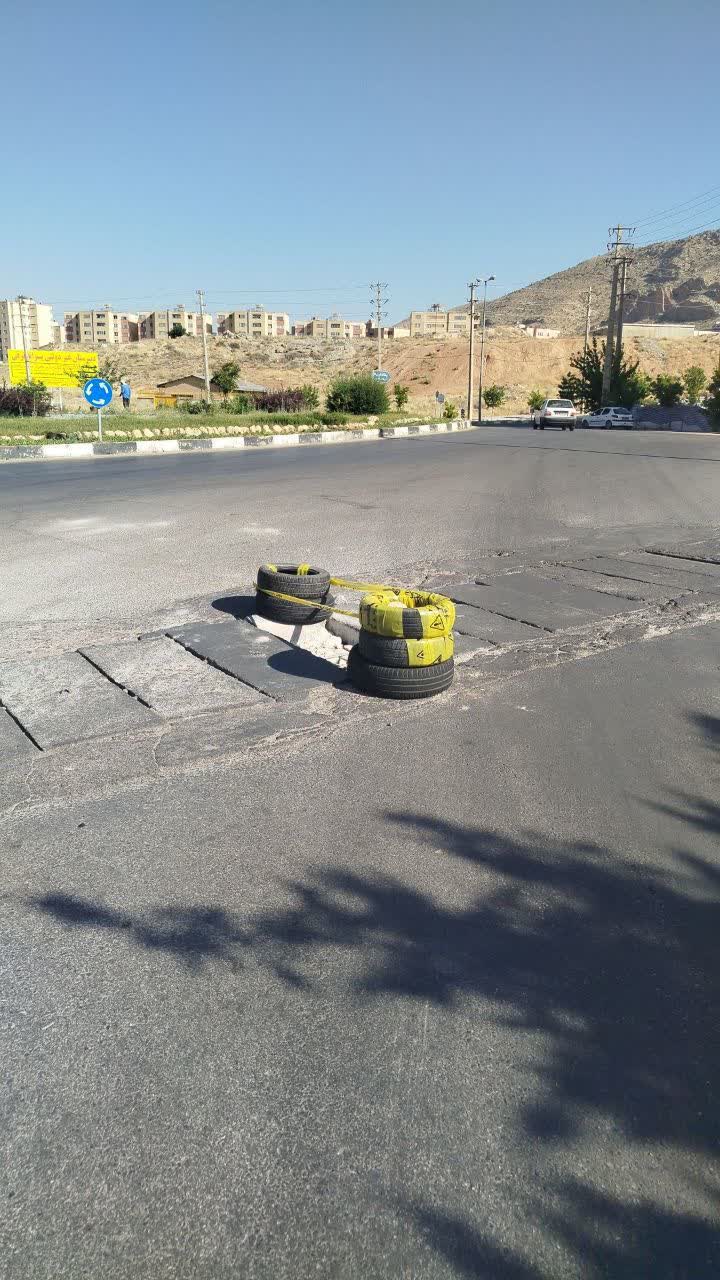 دال آسیب‌دیده در بلوار خوارزمی صدرا؛ درخواست شهروندان برای رسیدگی سریع